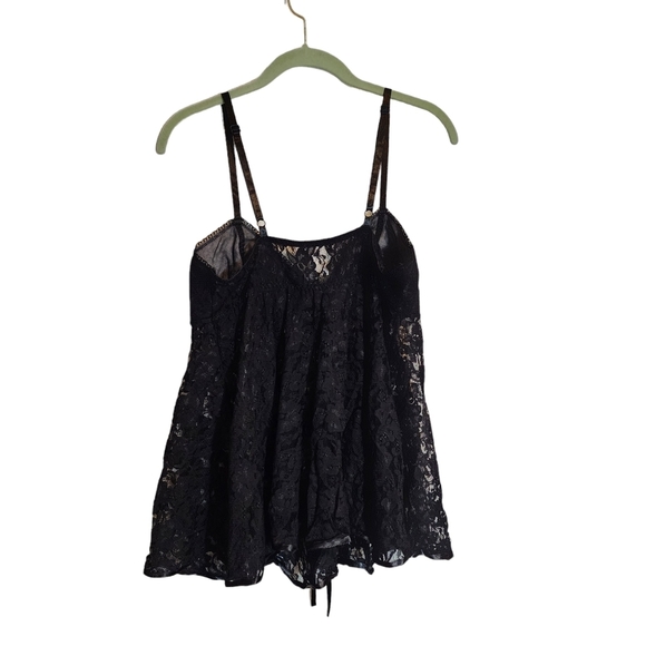 ESCANTE x VINTAGE sheer lace teddy in black size 1X - Picture 2 of 5